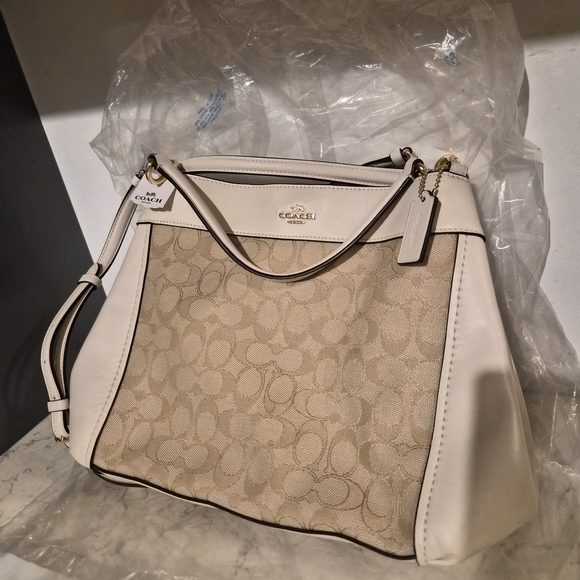 Coach Cream and Tan Women's Bag - Picture 1 of 3